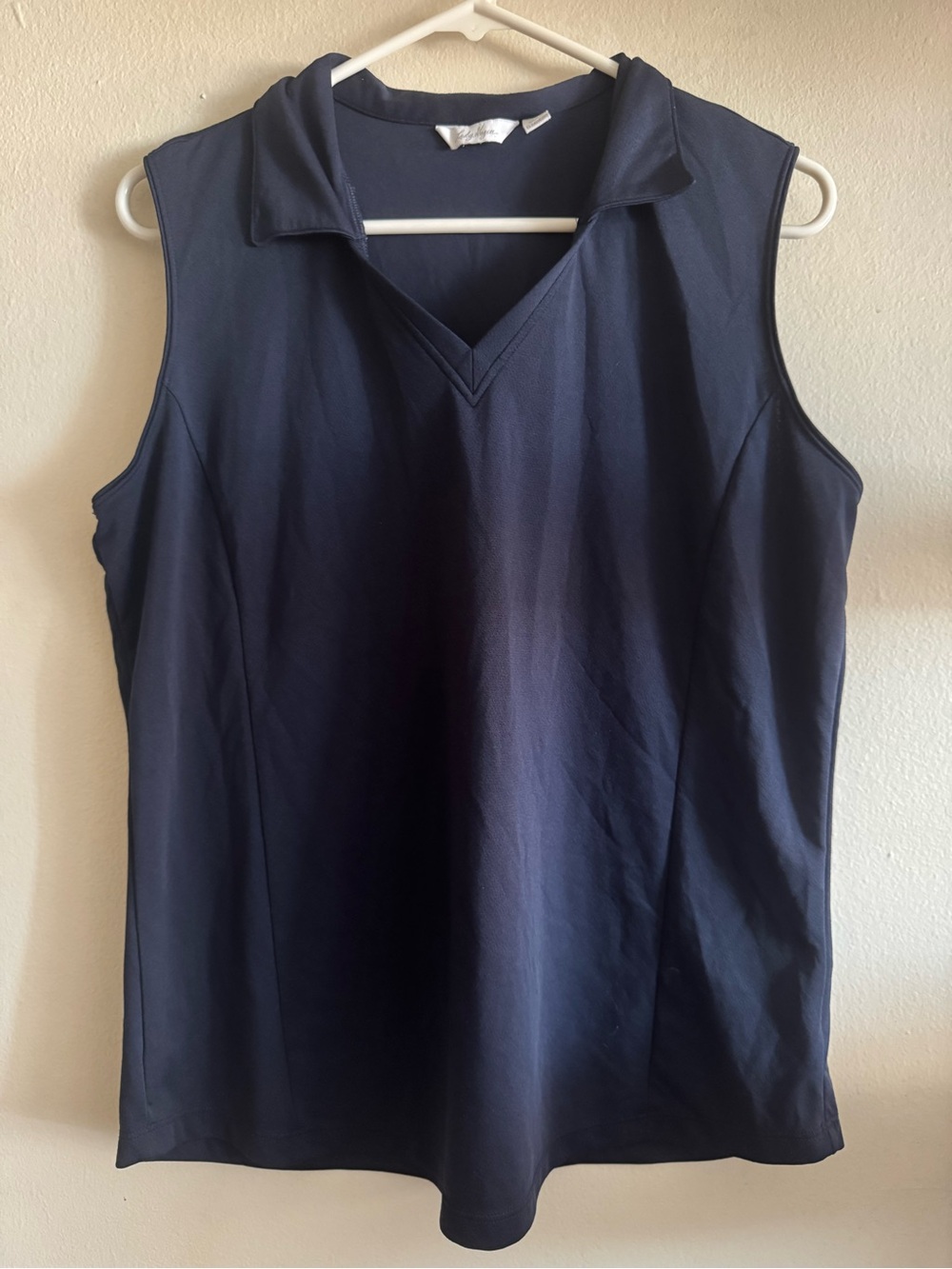 Lady Hagen Navy Sleeveless V‑Neck Polo Golf Athletic Tank